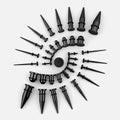 MIDNIGHT BLACK STAINLESS STEEL EAR STRETCHING KIT
